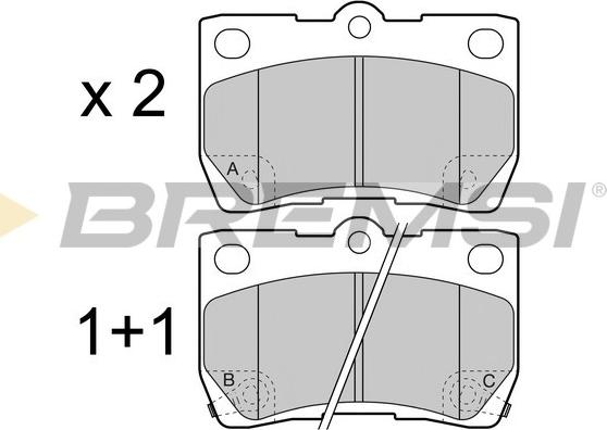 Bremsi BP3420 - Тормозные колодки, дисковые, комплект unicars.by