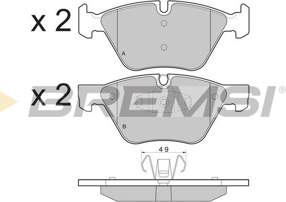 Bremsi BP3479 - Тормозные колодки, дисковые, комплект unicars.by