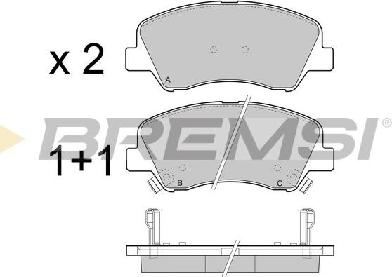 Bremsi BP3470 - Тормозные колодки, дисковые, комплект unicars.by