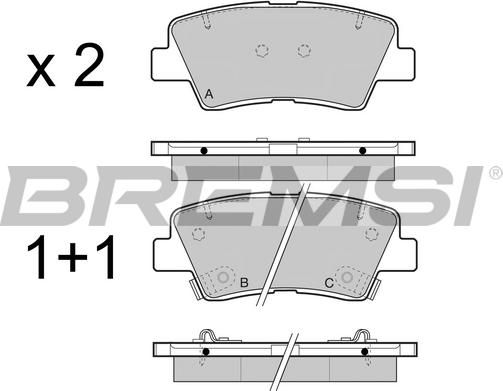 Bremsi BP3471 - Тормозные колодки, дисковые, комплект unicars.by