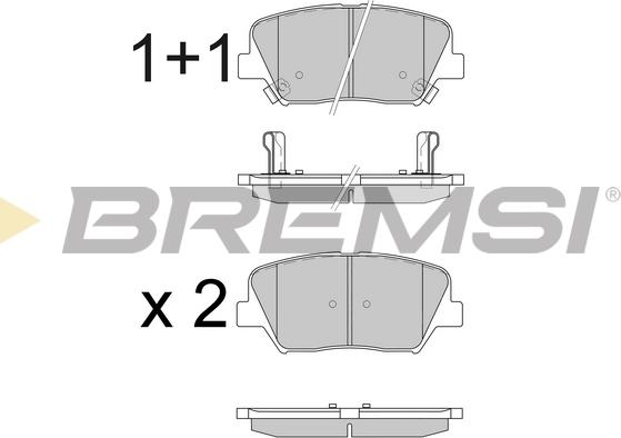 Bremsi BP3596 - Тормозные колодки, дисковые, комплект unicars.by