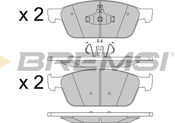 Bremsi BP3546 - Тормозные колодки, дисковые, комплект unicars.by