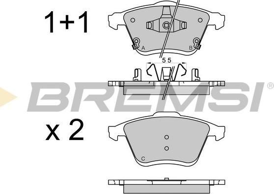 Bremsi BP3569 - Тормозные колодки, дисковые, комплект unicars.by