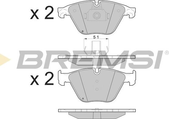 Bremsi BP3500 - Тормозные колодки, дисковые, комплект unicars.by