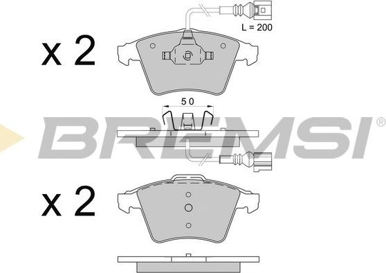 Bremsi BP3508 - Тормозные колодки, дисковые, комплект unicars.by