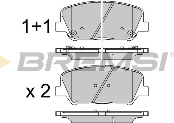 Bremsi BP3530 - Тормозные колодки, дисковые, комплект unicars.by