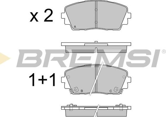 Bremsi BP3532 - Тормозные колодки, дисковые, комплект unicars.by