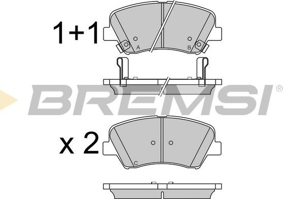 Bremsi BP3529 - Тормозные колодки, дисковые, комплект unicars.by