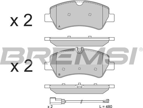 Bremsi BP3526 - Тормозные колодки, дисковые, комплект unicars.by