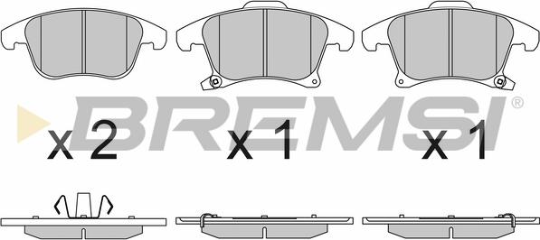 Bremsi BP3655 - Тормозные колодки, дисковые, комплект unicars.by