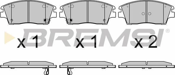 Bremsi BP3660 - Тормозные колодки, дисковые, комплект unicars.by