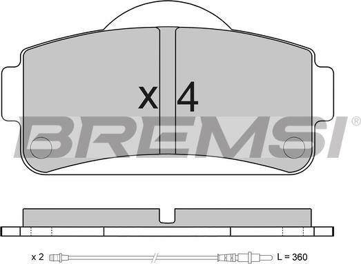 Bremsi BP3663 - Тормозные колодки, дисковые, комплект unicars.by