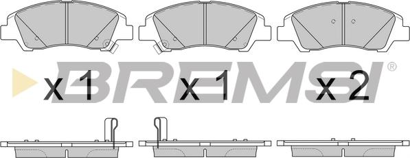 Bremsi BP3606 - Тормозные колодки, дисковые, комплект unicars.by