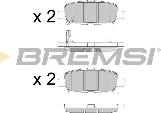 Bremsi BP3608 - Тормозные колодки, дисковые, комплект unicars.by