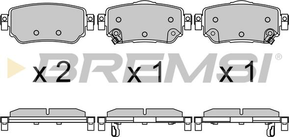 Bremsi BP3630 - Тормозные колодки, дисковые, комплект unicars.by