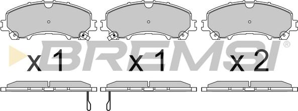 Bremsi BP3638 - Тормозные колодки, дисковые, комплект unicars.by