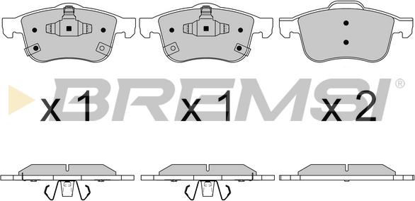 Bremsi BP3626 - Тормозные колодки, дисковые, комплект unicars.by