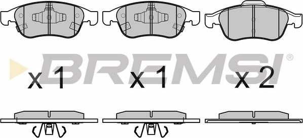 Bremsi BP3671 - Тормозные колодки, дисковые, комплект unicars.by