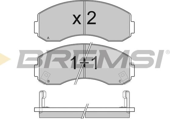 Bremsi BP3044 - Тормозные колодки, дисковые, комплект unicars.by