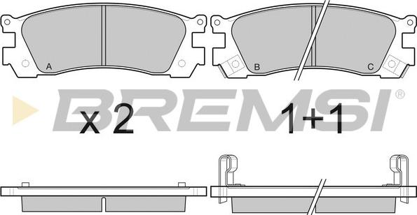 Bremsi BP3045 - Тормозные колодки, дисковые, комплект unicars.by