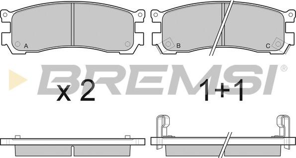 Bremsi BP3054 - Тормозные колодки, дисковые, комплект unicars.by