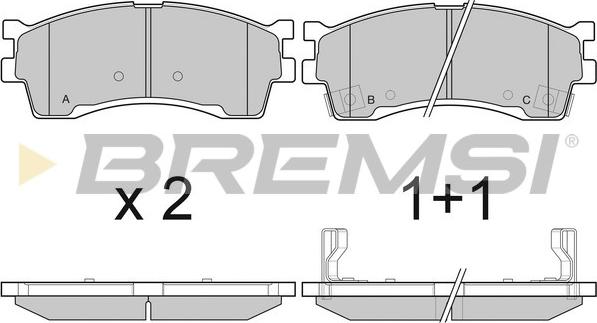 Bremsi BP3055 - Тормозные колодки, дисковые, комплект unicars.by