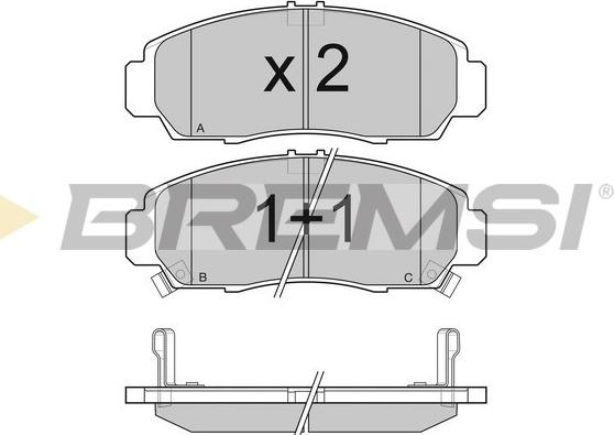 Bremsi BP3083 - Тормозные колодки, дисковые, комплект unicars.by