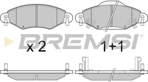 Bremsi BP3082 - Тормозные колодки, дисковые, комплект unicars.by