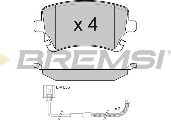 Bremsi BP3087 - Тормозные колодки, дисковые, комплект unicars.by