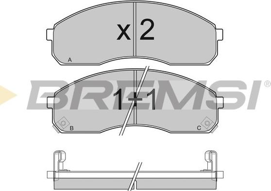 Bremsi BP3039 - Тормозные колодки, дисковые, комплект unicars.by