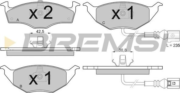 Bremsi BP3031 - Тормозные колодки, дисковые, комплект unicars.by