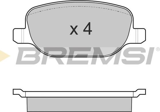 Bremsi BP3024 - Тормозные колодки, дисковые, комплект unicars.by