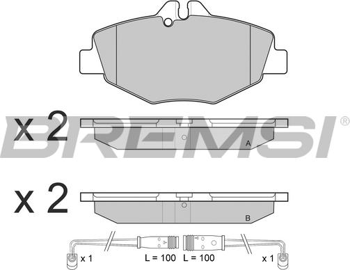 Bremsi BP3020 - Тормозные колодки, дисковые, комплект unicars.by