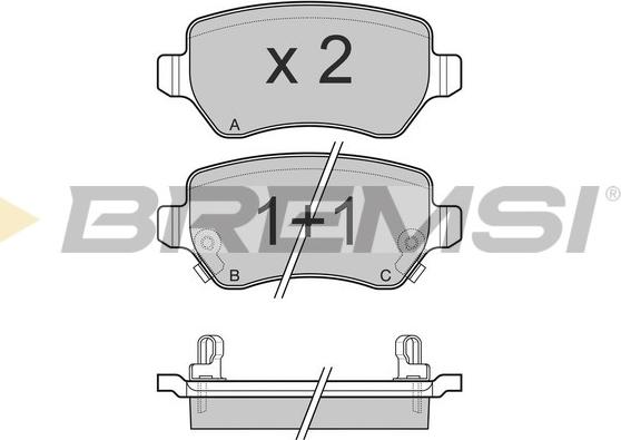 Bremsi BP3027 - Тормозные колодки, дисковые, комплект unicars.by