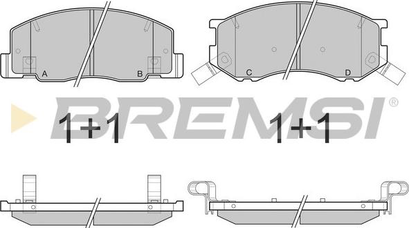 Bremsi BP3144 - Тормозные колодки, дисковые, комплект unicars.by