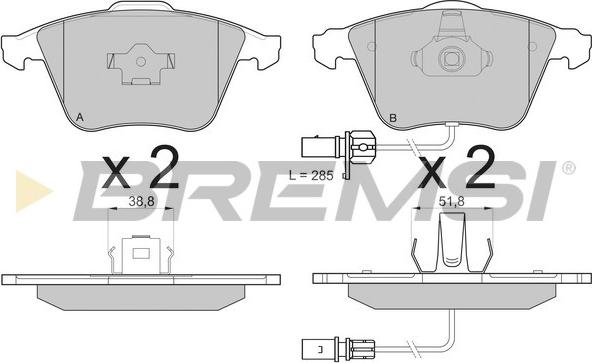 Bremsi BP3150 - Тормозные колодки, дисковые, комплект unicars.by