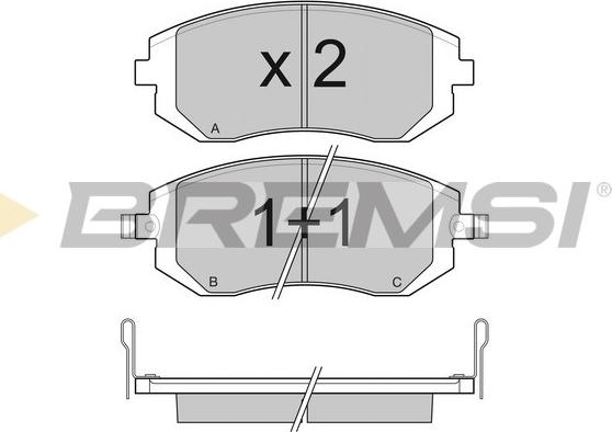 Bremsi BP3158 - Тормозные колодки, дисковые, комплект unicars.by