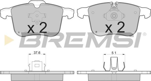 Bremsi BP3109 - Тормозные колодки, дисковые, комплект unicars.by