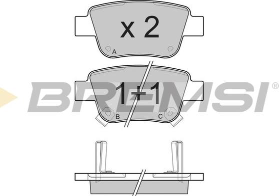 Bremsi BP3112 - Тормозные колодки, дисковые, комплект unicars.by