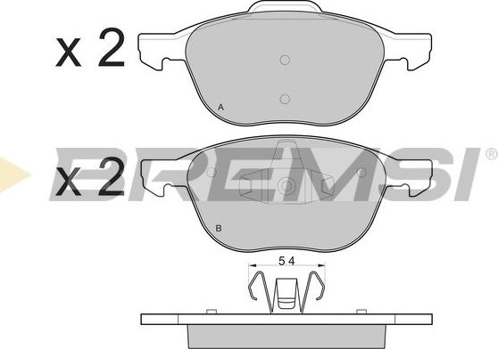 Bremsi BP3133 - Тормозные колодки, дисковые, комплект unicars.by