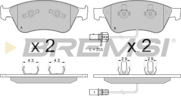 Bremsi BP3137 - Тормозные колодки, дисковые, комплект unicars.by