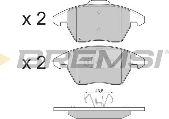 Bremsi BP3174 - Тормозные колодки, дисковые, комплект unicars.by