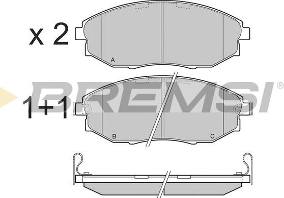 Bremsi BP3399 - Тормозные колодки, дисковые, комплект unicars.by