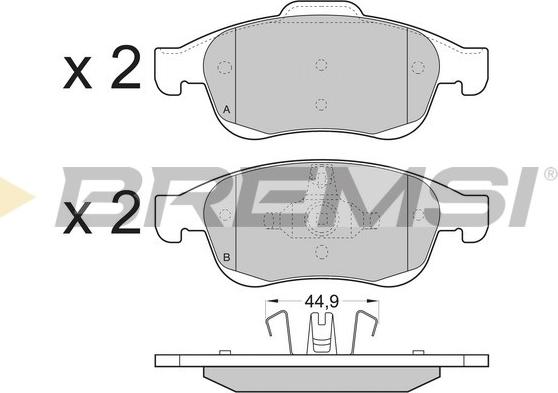 Bremsi BP3392 - Тормозные колодки, дисковые, комплект unicars.by