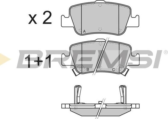 Bremsi BP3341 - Тормозные колодки, дисковые, комплект unicars.by