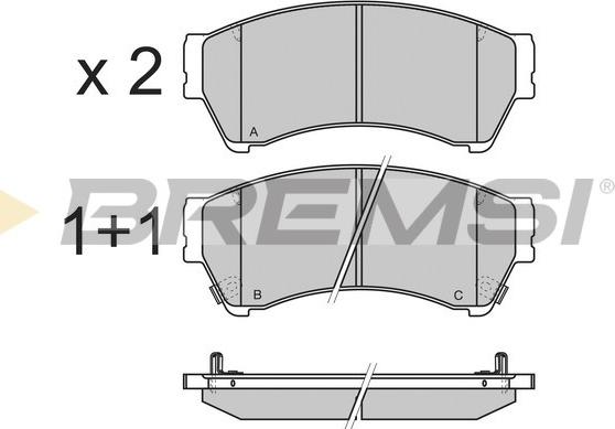 Bremsi BP3343 - Тормозные колодки, дисковые, комплект unicars.by