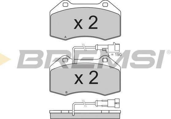 Bremsi BP3354 - Тормозные колодки, дисковые, комплект unicars.by