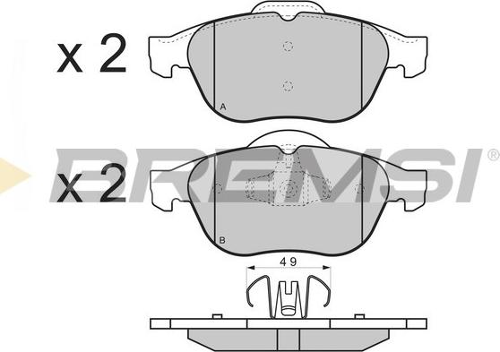 Bremsi BP3356 - Тормозные колодки, дисковые, комплект unicars.by