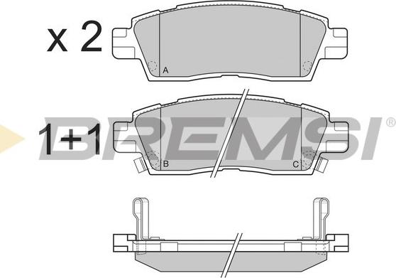 Bremsi BP3309 - Тормозные колодки, дисковые, комплект unicars.by