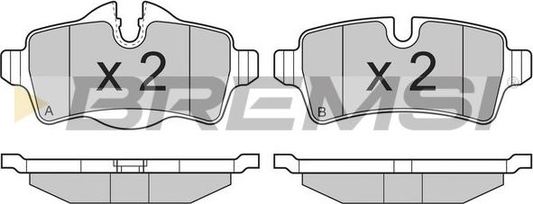 Bremsi BP3305 - Тормозные колодки, дисковые, комплект unicars.by